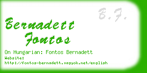 bernadett fontos business card